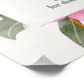 Roze Lelie Gebogen Bloemige Trouwbegroeting Poster (Hoek)