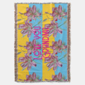 Roze Lelie Lelies Kunst Oma Naam Decoratie Deken (Voorkant Verticaal)