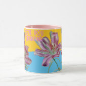 Roze Lelie Lelies Kunst Oma Naam Decoratie Mok (Midden)