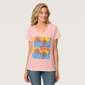 Roze Lelie Lelies Kunst Oma Naam Decoratie T-shirt (Voorkant volledig)