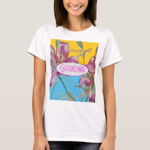 Roze Lelie Lelies Kunst Oma Naam Decoratie T-shirt