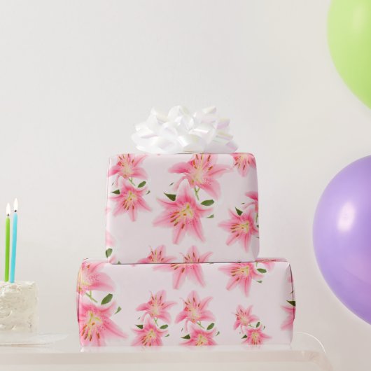 Roze lelie matte inpakpapier (Feestgeschenken)