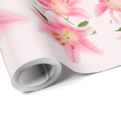 Roze lelie matte inpakpapier (Rol Hoek)
