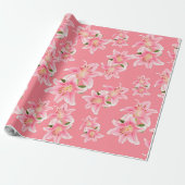 Roze lelie matte inpakpapier (Uitgerold)