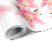 Roze lelie matte inpakpapier (Rol Hoek)