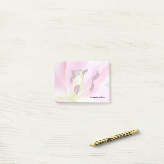 Roze lelie notities post-it® notes (Op bureau)
