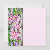 Roze Lelie Overlijdensberichten Kaart (Achterkant)