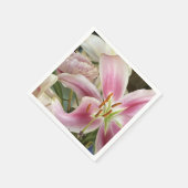 Roze lelie & pioen rozen servetten (Hoek)