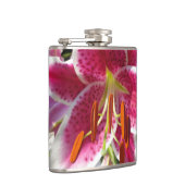 Roze lelie roze bloemenroze bloem tropische bloem heupfles (Rechts)