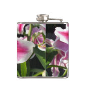 Roze lelie roze bloemenroze bloem tropische bloem heupfles (Achterkant)