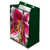 Roze lelie roze bloemenroze bloem tropische bloem medium cadeauzakje (Voorkant Gekanteld)