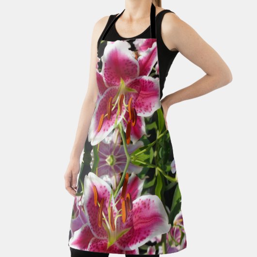 Roze lelie roze bloemenroze bloem tropische bloem schort (Insitu)