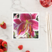 Roze lelie roze bloemenroze bloem tropische bloem servetten (Insitu)