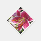 Roze lelie roze bloemenroze bloem tropische bloem servetten (Hoek)