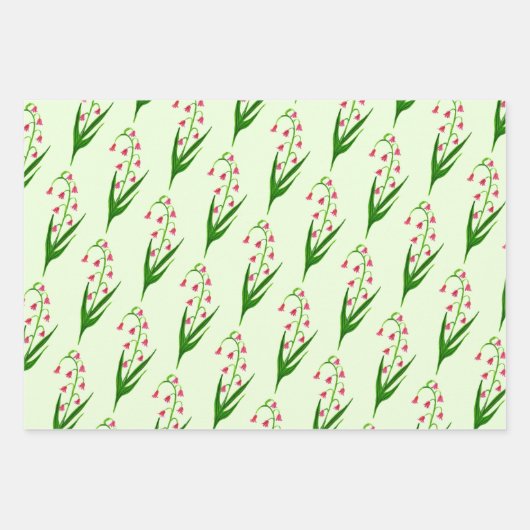 Roze Lelie van de Vallei Pasen Bloemen Waterverf Inpakpapier Vel (Voorkant 3)