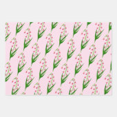 Roze Lelie van de Vallei Pasen Bloemen Waterverf Inpakpapier Vel (Voorkant 2)