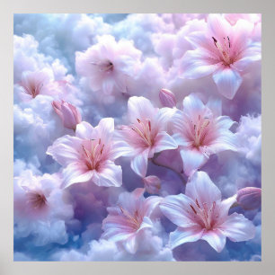 🌸 Roze Lelie Wandreproductie Droom Fantasie Decor Poster