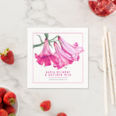 Roze lelie waterverf bruiloft servet (Insitu)