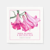 Roze lelie waterverf bruiloft servet (Voorkant)
