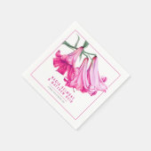 Roze lelie waterverf bruiloft servet (Hoek)