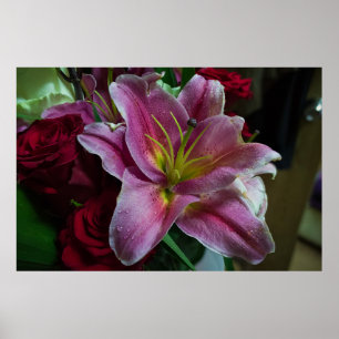 ROZE LELIEBLOEM POSTER