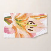 roze leliebloem | Waterverf bloemenschilderij Handdoek (Handdoek)