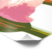 roze leliebloem | Waterverf bloemenschilderij Perfect Poster (Hoek)