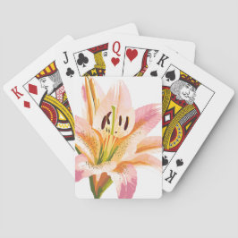 roze leliebloem | Waterverf bloemenschilderij Pokerkaarten