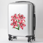 Roze Lelieboeket Sticker (Koffer)