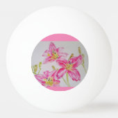 Roze Lelies Bloem Waterverf Lelie Bloem Tote Tas Pingpongbal (Achterkant)