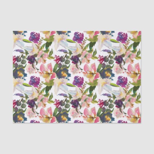 Roze lelies bloemig paars decoupage tissuepapier (Voorkant)