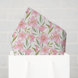 Roze Lelies Decoupage Papier, Bloemmotief Tissuepapier