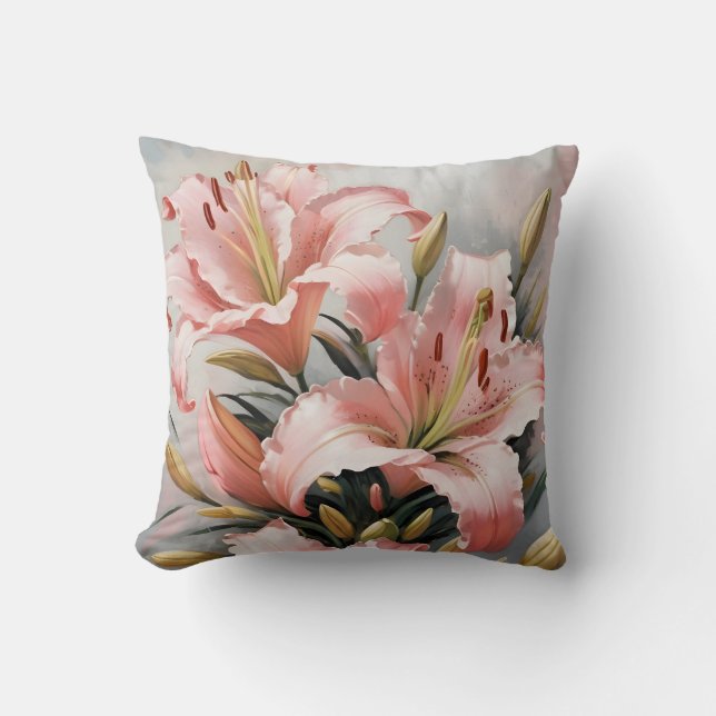  roze lelies kussen (Voorkant)