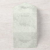 Roze Lelies op Noodlijdende Sage Groene QR Code All In One Uitnodiging (Buitenkant)