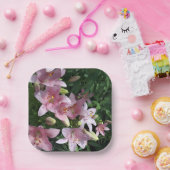 Roze lelies papieren bordje (Feest)