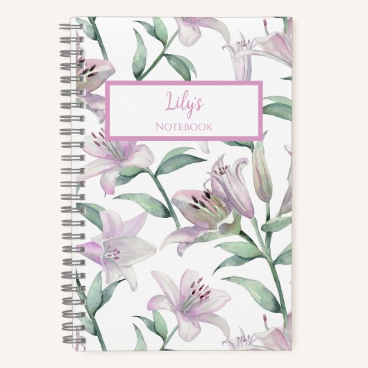 Roze Lelies Persoonlijk Dagboek Notitieboek (Voorkant)