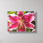 Roze lelies roze tropische bloemen roze bloemig canvas afdruk (Voorkant)