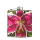 Roze lelies roze tropische bloemen roze bloemig heupfles (Voorkant)