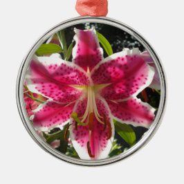 Roze lelies roze tropische bloemen roze bloemig metalen ornament