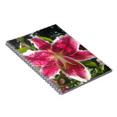 Roze lelies roze tropische bloemen roze bloemig notitieboek (Rechterzijde)