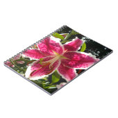 Roze lelies roze tropische bloemen roze bloemig notitieboek (Linkerzijde)