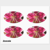 Roze lelies roze tropische bloemen roze bloemig ovale sticker (Vel)