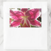 Roze lelies roze tropische bloemen roze bloemig rechthoekige sticker (Tas)