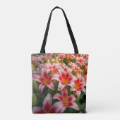 Roze Lelies Tote Tas (Achterkant)