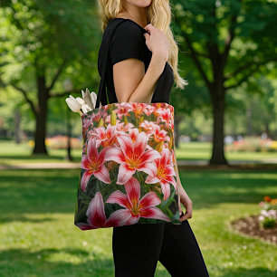 Roze Lelies Tote Tas