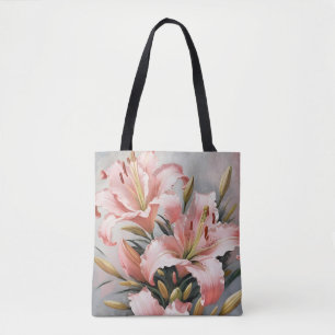 Roze lelies uit grootmoeders tijd tote bag