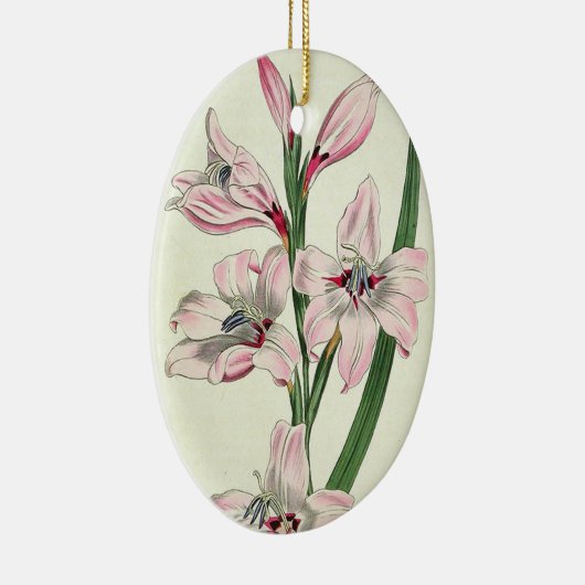 Roze lelies - versiering keramisch ornament (Rechts)