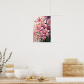 Roze Lelies - Waterverf Bloemen - Bloemenkunst Poster (Keuken)