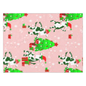 Roze Lelijke Kerstboom koe Tafelkleed (Voorkant (Horizontaal))