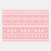 Roze lelijke kersttrui buffelvlekken inpakpapier vel (Voorkant)